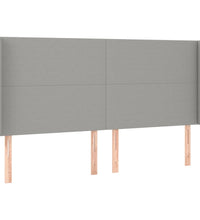 Boxspringbett mit Matratze & LED Hellgrau 180x200 cm Stoff