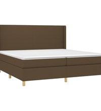 Boxspringbett mit Matratze & LED Dunkelbraun 200x200 cm Stoff