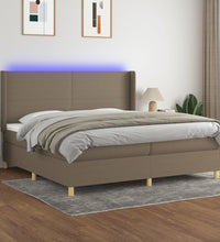 Boxspringbett mit Matratze & LED Taupe 200x200 cm Stoff