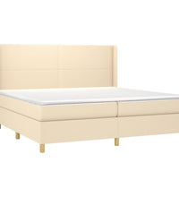 Boxspringbett mit Matratze & LED Creme 200x200 cm Stoff