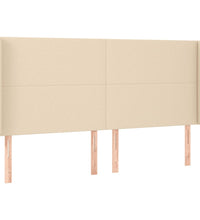 Boxspringbett mit Matratze & LED Creme 200x200 cm Stoff