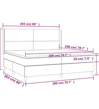 Boxspringbett mit Matratze & LED Creme 200x200 cm Stoff