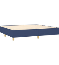 Boxspringbett mit Matratze & LED Blau 200x200 cm Stoff