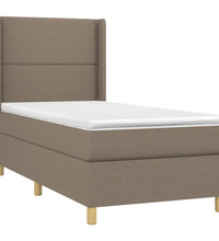 Boxspringbett mit Matratze & LED Dunkelbraun 90x200 cm Stoff