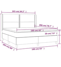 Boxspringbett mit Matratze & LED Blau 160x200 cm Stoff