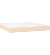 Boxspringbett mit Matratze & LED Creme 180x200 cm Stoff