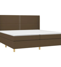 Boxspringbett mit Matratze & LED Dunkelbraun 200x200 cm Stoff