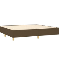 Boxspringbett mit Matratze & LED Dunkelbraun 200x200 cm Stoff