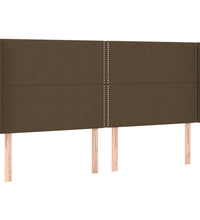 Boxspringbett mit Matratze & LED Dunkelbraun 200x200 cm Stoff
