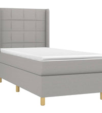 Boxspringbett mit Matratze & LED Hellgrau 80x200 cm Stoff
