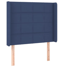 Boxspringbett mit Matratze & LED Blau 90x200 cm Stoff