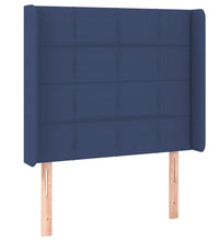 Boxspringbett mit Matratze & LED Blau 100x200 cm Stoff