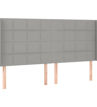 Boxspringbett mit Matratze & LED Hellgrau 180x200 cm Stoff