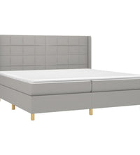 Boxspringbett mit Matratze & LED Hellgrau 200x200 cm Stoff