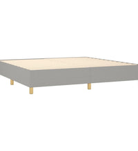 Boxspringbett mit Matratze & LED Hellgrau 200x200 cm Stoff