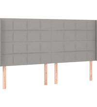 Boxspringbett mit Matratze & LED Hellgrau 200x200 cm Stoff