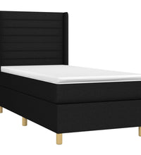 Boxspringbett mit Matratze & LED Schwarz 80x200 cm Stoff