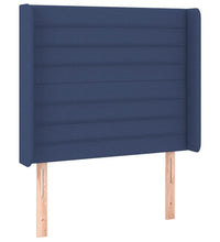 Boxspringbett mit Matratze & LED Blau 90x190 cm Stoff