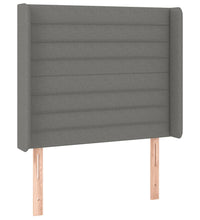 Boxspringbett mit Matratze & LED Dunkelgrau 90x200 cm Stoff