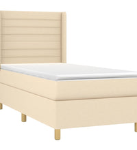 Boxspringbett mit Matratze & LED Creme 100x200 cm Stoff