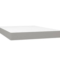 Boxspringbett mit Matratze & LED Hellgrau 140x190 cm Stoff