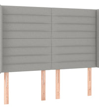 Boxspringbett mit Matratze & LED Hellgrau 140x190 cm Stoff