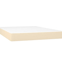 Boxspringbett mit Matratze & LED Creme 140x190 cm Stoff