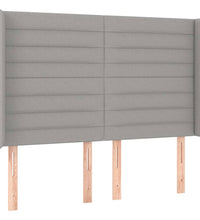 Boxspringbett mit Matratze & LED Hellgrau 140x200 cm Stoff