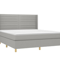 Boxspringbett mit Matratze & LED Hellgrau 180x200 cm Stoff