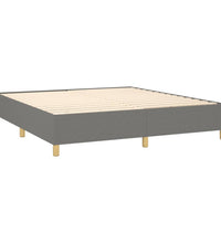 Boxspringbett mit Matratze & LED Dunkelgrau 180x200 cm Stoff