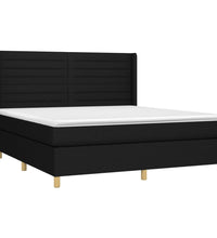 Boxspringbett mit Matratze & LED Schwarz 180x200 cm Stoff