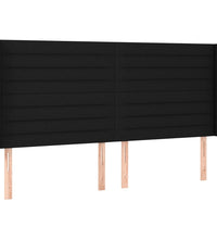 Boxspringbett mit Matratze & LED Schwarz 180x200 cm Stoff