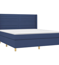 Boxspringbett mit Matratze & LED Blau 180x200 cm Stoff