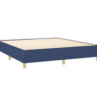Boxspringbett mit Matratze & LED Blau 180x200 cm Stoff
