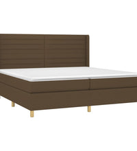 Boxspringbett mit Matratze & LED Dunkelbraun 200x200 cm Stoff