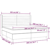 Boxspringbett mit Matratze & LED Dunkelbraun 200x200 cm Stoff