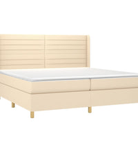 Boxspringbett mit Matratze & LED Creme 200x200 cm Stoff