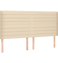 Boxspringbett mit Matratze & LED Creme 200x200 cm Stoff