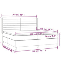 Boxspringbett mit Matratze & LED Blau 200x200 cm Stoff