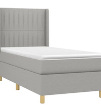 Boxspringbett mit Matratze & LED Hellgrau 80x200 cm Stoff