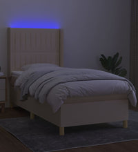 Boxspringbett mit Matratze & LED Creme 80x200 cm Stoff