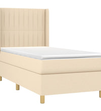 Boxspringbett mit Matratze & LED Creme 80x200 cm Stoff