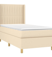 Boxspringbett mit Matratze & LED Creme 100x200 cm Stoff