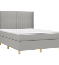 Boxspringbett mit Matratze & LED Hellgrau 140x190 cm Stoff