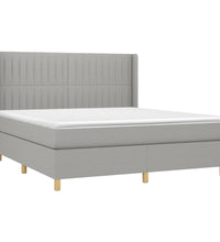 Boxspringbett mit Matratze & LED Hellgrau 180x200 cm Stoff