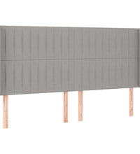 Boxspringbett mit Matratze & LED Hellgrau 180x200 cm Stoff