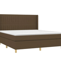 Boxspringbett mit Matratze & LED Dunkelbraun 180x200 cm Stoff