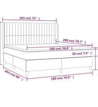 Boxspringbett mit Matratze & LED Dunkelbraun 180x200 cm Stoff