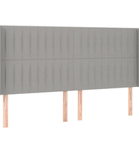 Boxspringbett mit Matratze & LED Hellgrau 200x200 cm Stoff