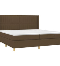 Boxspringbett mit Matratze & LED Dunkelbraun 200x200 cm Stoff